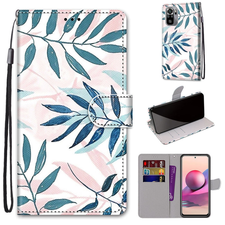 Coloured Drawing Cross Texture Horizontal Flip PU Leather Case with Holder & Card Slots & Wallet & Lanyard, For Xiaomi Redmi Note 10 4G / Note 10S