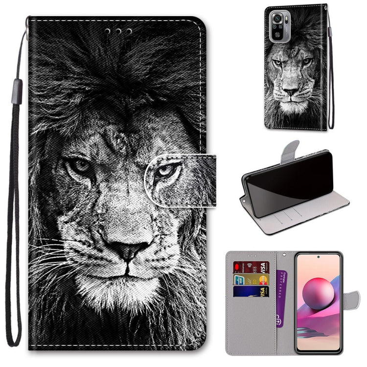 Coloured Drawing Cross Texture Horizontal Flip PU Leather Case with Holder & Card Slots & Wallet & Lanyard, For Xiaomi Redmi Note 10 4G / Note 10S