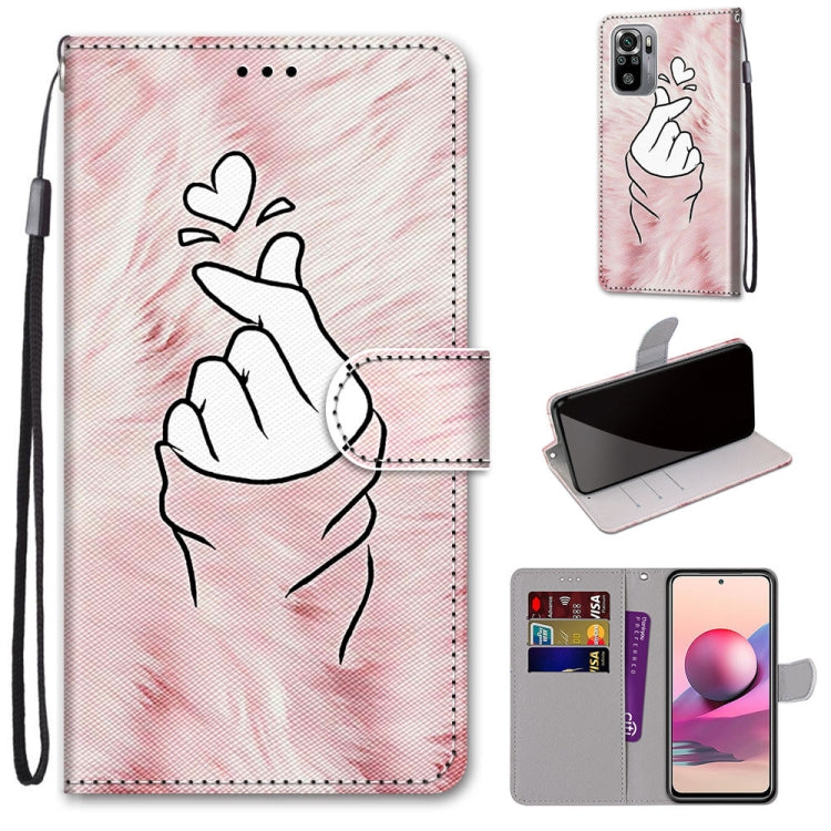 Coloured Drawing Cross Texture Horizontal Flip PU Leather Case with Holder & Card Slots & Wallet & Lanyard, For Xiaomi Redmi Note 10 4G / Note 10S