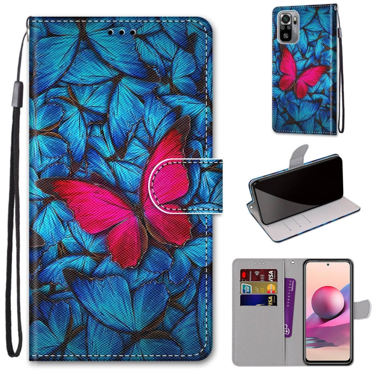 Coloured Drawing Cross Texture Horizontal Flip PU Leather Case with Holder & Card Slots & Wallet & Lanyard, For Xiaomi Redmi Note 10 4G / Note 10S