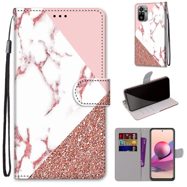 Coloured Drawing Cross Texture Horizontal Flip PU Leather Case with Holder & Card Slots & Wallet & Lanyard, For Xiaomi Redmi Note 10 4G / Note 10S