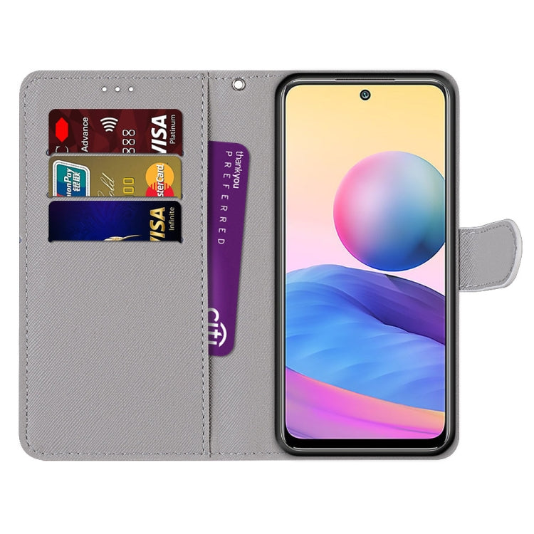 Coloured Drawing Cross Texture Horizontal Flip PU Leather Case with Holder & Card Slots & Wallet & Lanyard, For Xiaomi Redmi Note 10 5G