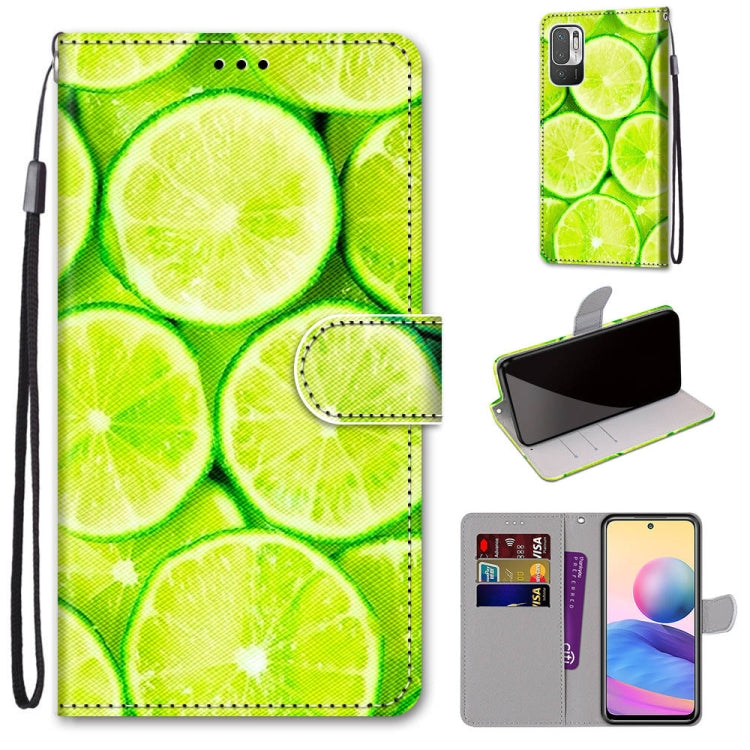 Coloured Drawing Cross Texture Horizontal Flip PU Leather Case with Holder & Card Slots & Wallet & Lanyard, For Xiaomi Redmi Note 10 5G