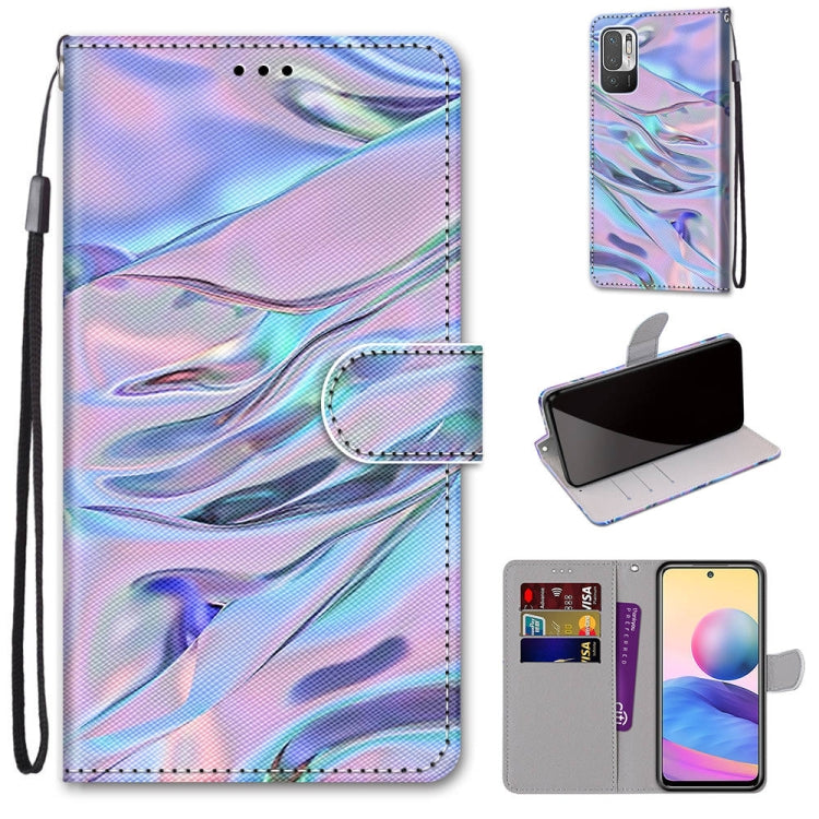 Coloured Drawing Cross Texture Horizontal Flip PU Leather Case with Holder & Card Slots & Wallet & Lanyard, For Xiaomi Redmi Note 10 5G