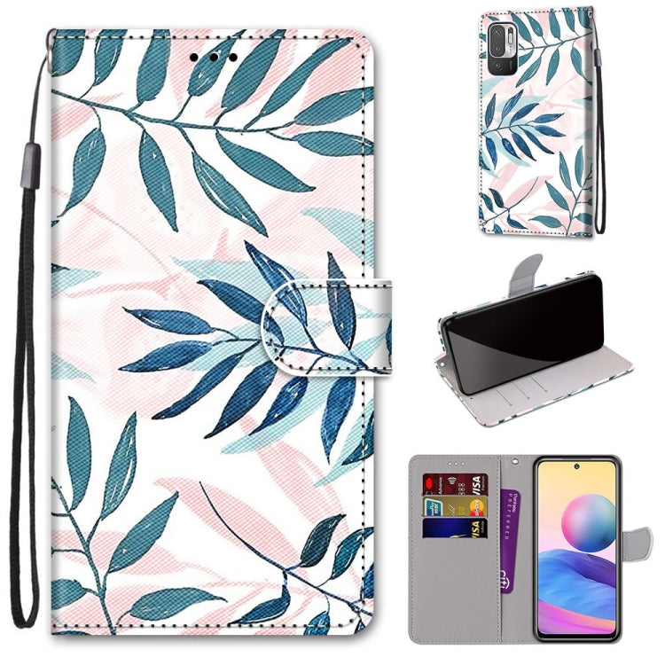 Coloured Drawing Cross Texture Horizontal Flip PU Leather Case with Holder & Card Slots & Wallet & Lanyard, For Xiaomi Redmi Note 10 5G