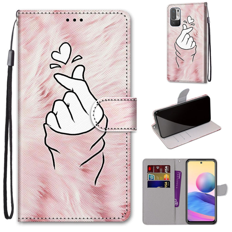 Coloured Drawing Cross Texture Horizontal Flip PU Leather Case with Holder & Card Slots & Wallet & Lanyard, For Xiaomi Redmi Note 10 5G