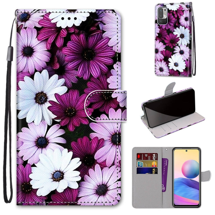 Coloured Drawing Cross Texture Horizontal Flip PU Leather Case with Holder & Card Slots & Wallet & Lanyard, For Xiaomi Redmi Note 10 5G