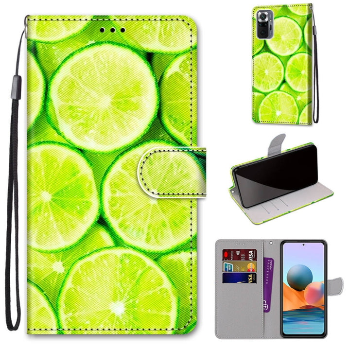 Coloured Drawing Cross Texture Horizontal Flip PU Leather Case with Holder & Card Slots & Wallet & Lanyard, For Xiaomi Redmi Note 10 Pro Max / Note 10 Pro