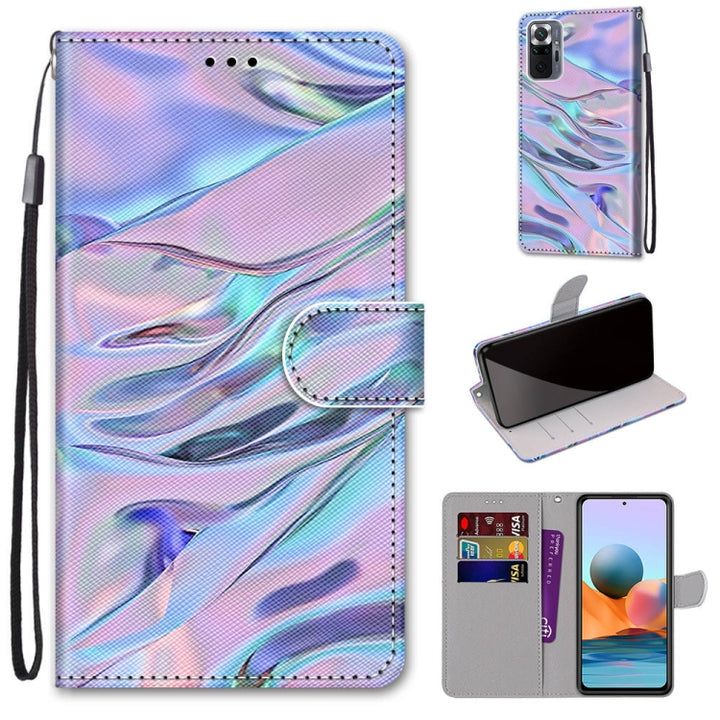 Coloured Drawing Cross Texture Horizontal Flip PU Leather Case with Holder & Card Slots & Wallet & Lanyard, For Xiaomi Redmi Note 10 Pro Max / Note 10 Pro