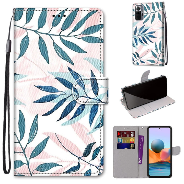 Coloured Drawing Cross Texture Horizontal Flip PU Leather Case with Holder & Card Slots & Wallet & Lanyard, For Xiaomi Redmi Note 10 Pro Max / Note 10 Pro