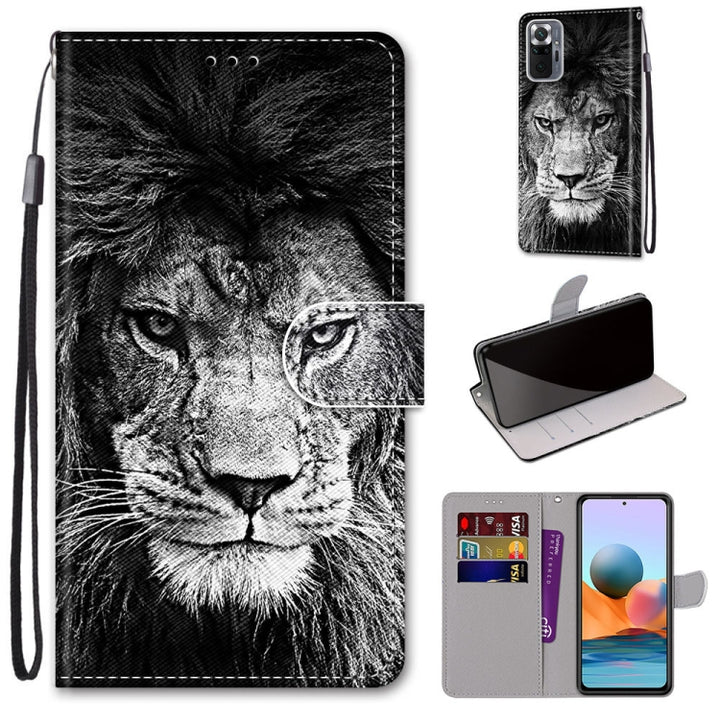 Coloured Drawing Cross Texture Horizontal Flip PU Leather Case with Holder & Card Slots & Wallet & Lanyard, For Xiaomi Redmi Note 10 Pro Max / Note 10 Pro