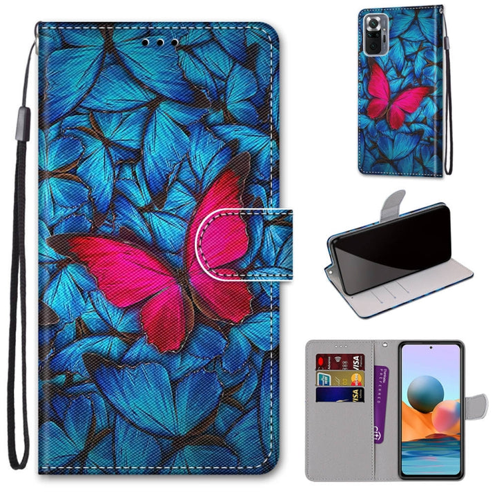 Coloured Drawing Cross Texture Horizontal Flip PU Leather Case with Holder & Card Slots & Wallet & Lanyard, For Xiaomi Redmi Note 10 Pro Max / Note 10 Pro