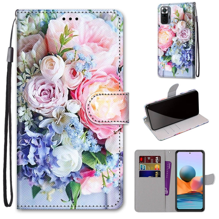 Coloured Drawing Cross Texture Horizontal Flip PU Leather Case with Holder & Card Slots & Wallet & Lanyard, For Xiaomi Redmi Note 10 Pro Max / Note 10 Pro