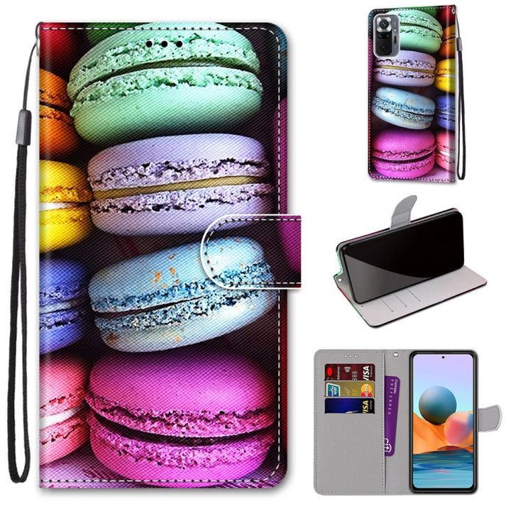 Coloured Drawing Cross Texture Horizontal Flip PU Leather Case with Holder & Card Slots & Wallet & Lanyard, For Xiaomi Redmi Note 10 Pro Max / Note 10 Pro