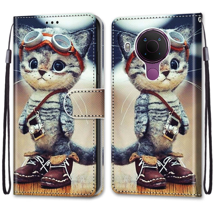 Coloured Drawing Cross Texture Horizontal Flip PU Leather Case with Holder & Card Slots & Wallet & Lanyard, For Nokia 5.4