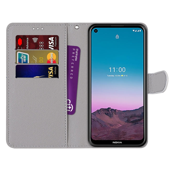 Coloured Drawing Cross Texture Horizontal Flip PU Leather Case with Holder & Card Slots & Wallet & Lanyard, For Nokia 5.4