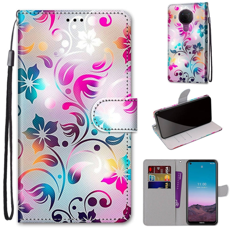 Coloured Drawing Cross Texture Horizontal Flip PU Leather Case with Holder & Card Slots & Wallet & Lanyard, For Nokia 5.4