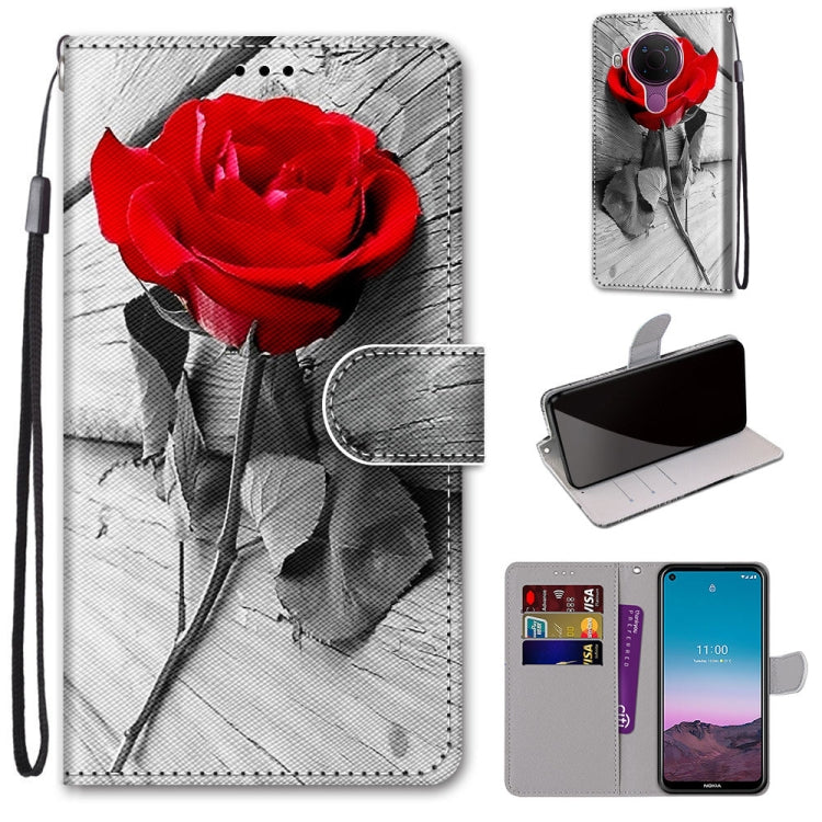 Coloured Drawing Cross Texture Horizontal Flip PU Leather Case with Holder & Card Slots & Wallet & Lanyard, For Nokia 5.4