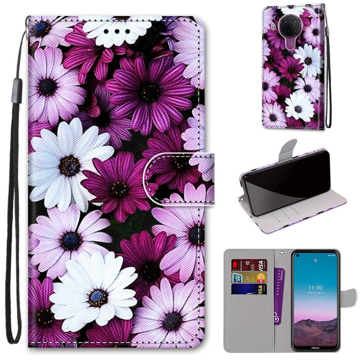 Coloured Drawing Cross Texture Horizontal Flip PU Leather Case with Holder & Card Slots & Wallet & Lanyard, For Nokia 5.4