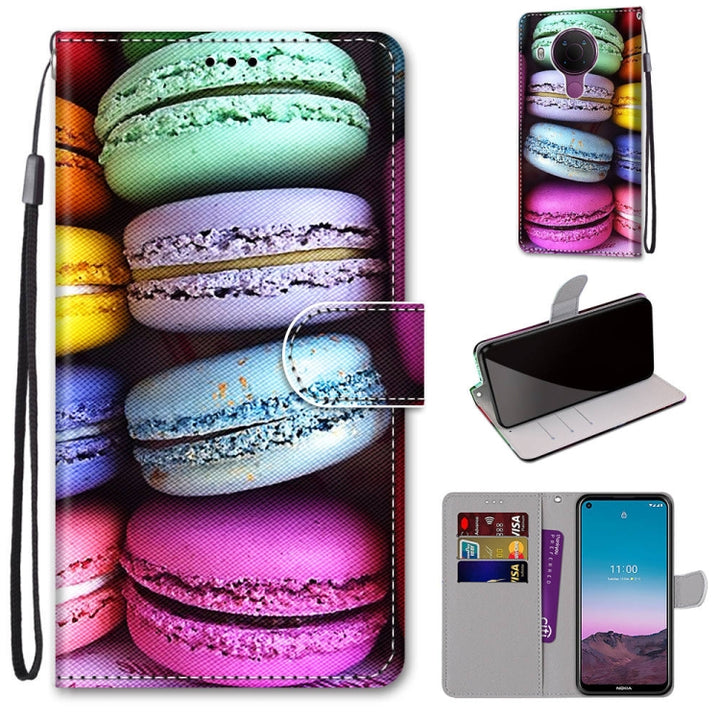 Coloured Drawing Cross Texture Horizontal Flip PU Leather Case with Holder & Card Slots & Wallet & Lanyard, For Nokia 5.4