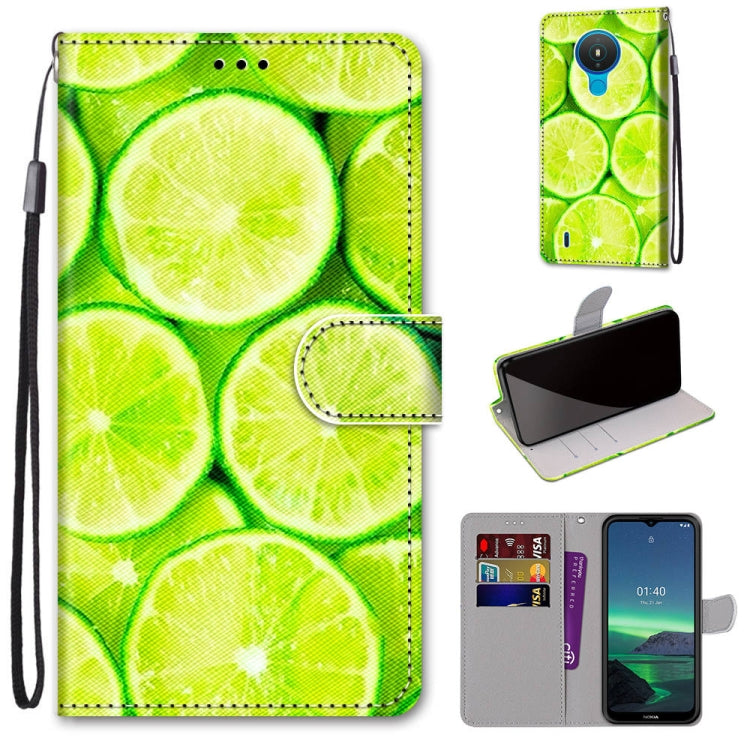 Coloured Drawing Cross Texture Horizontal Flip PU Leather Case with Holder & Card Slots & Wallet & Lanyard, For Nokia 1.4