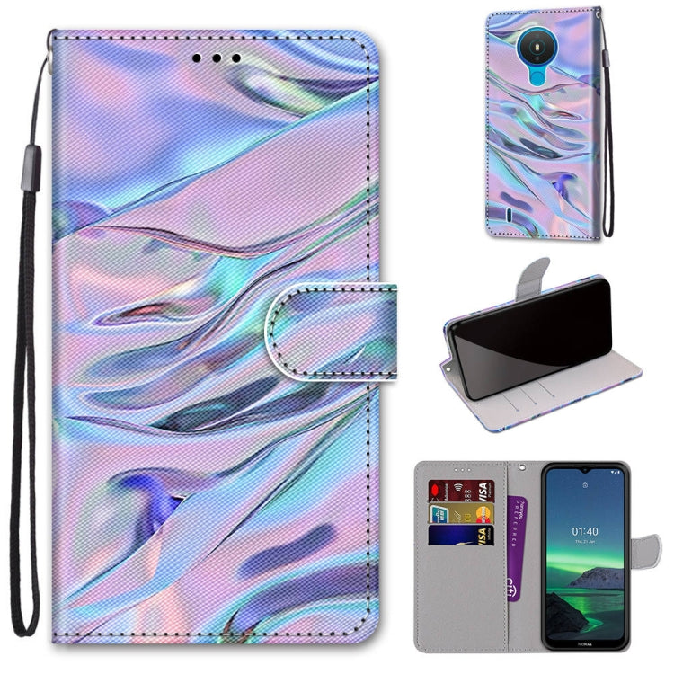 Coloured Drawing Cross Texture Horizontal Flip PU Leather Case with Holder & Card Slots & Wallet & Lanyard, For Nokia 1.4