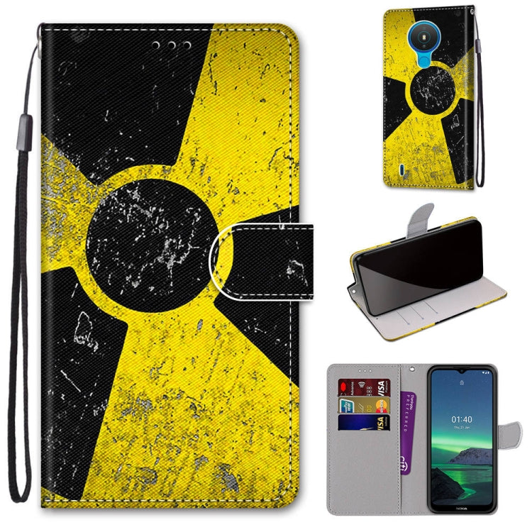 Coloured Drawing Cross Texture Horizontal Flip PU Leather Case with Holder & Card Slots & Wallet & Lanyard, For Nokia 1.4