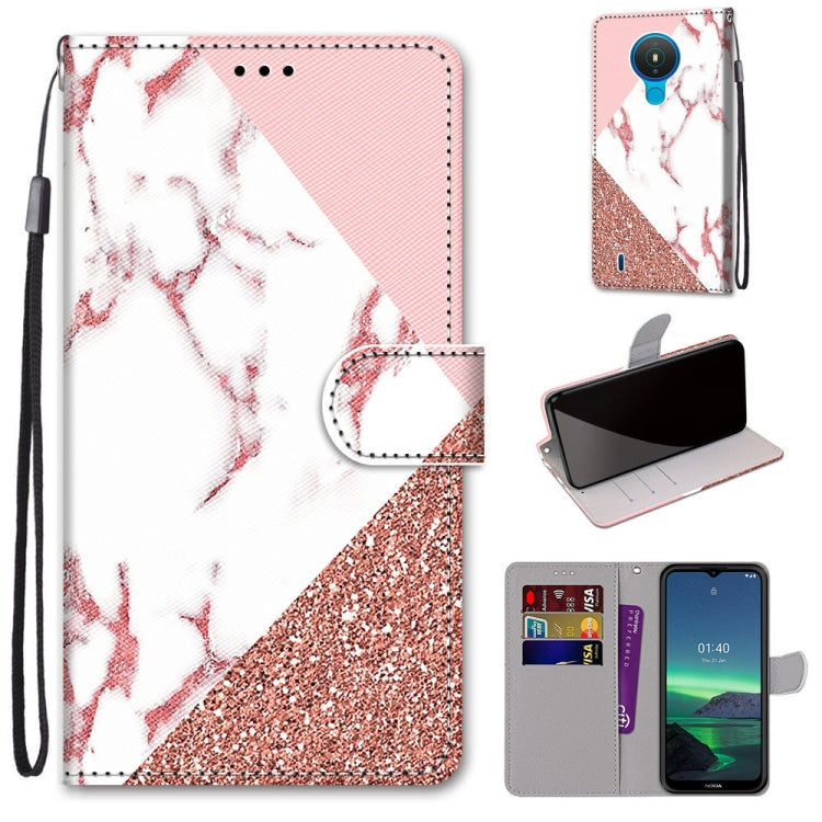 Coloured Drawing Cross Texture Horizontal Flip PU Leather Case with Holder & Card Slots & Wallet & Lanyard, For Nokia 1.4