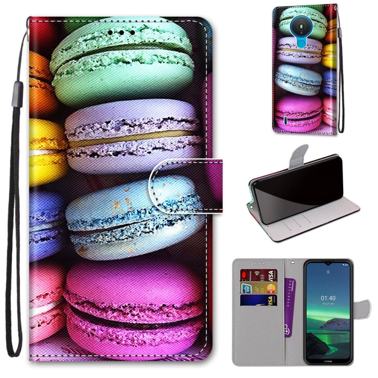 Coloured Drawing Cross Texture Horizontal Flip PU Leather Case with Holder & Card Slots & Wallet & Lanyard, For Nokia 1.4