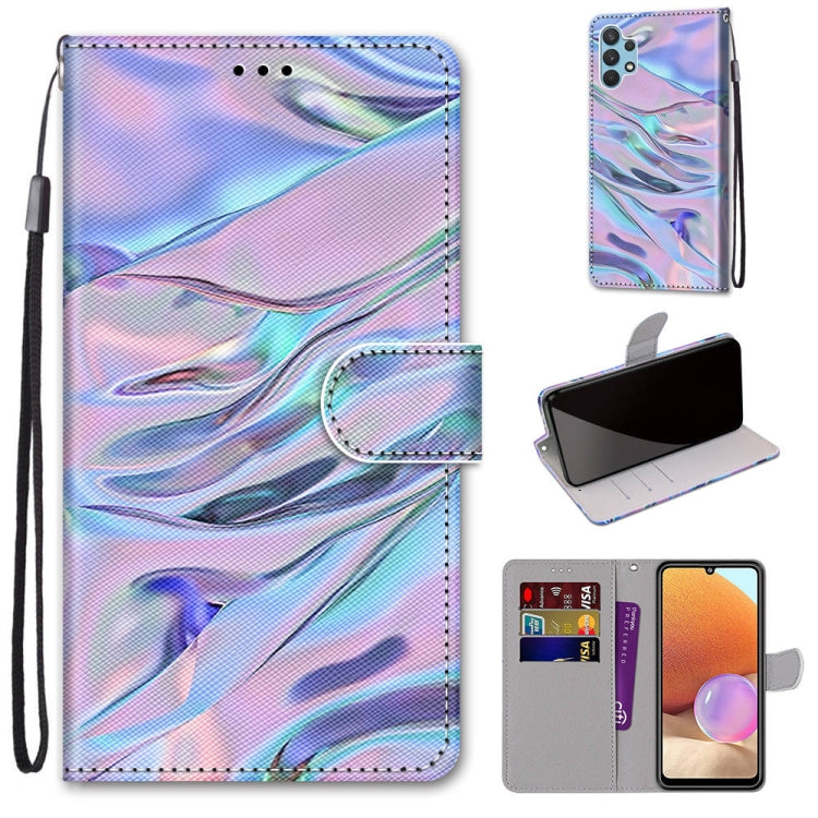 Coloured Drawing Cross Texture Horizontal Flip PU Leather Case with Holder & Card Slots & Wallet & Lanyard, For Samsung Galaxy A32 4G / A32 Lite