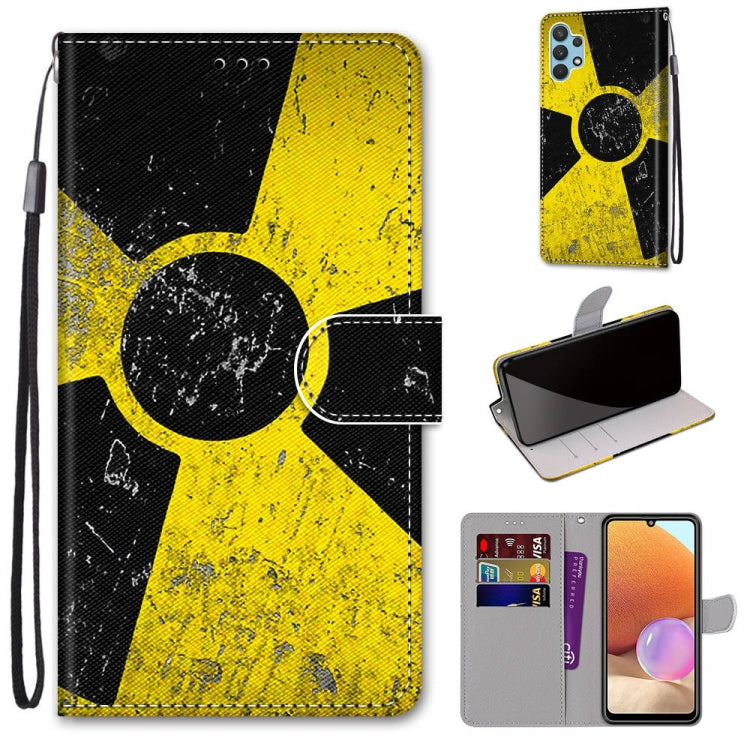 Coloured Drawing Cross Texture Horizontal Flip PU Leather Case with Holder & Card Slots & Wallet & Lanyard, For Samsung Galaxy A32 4G / A32 Lite