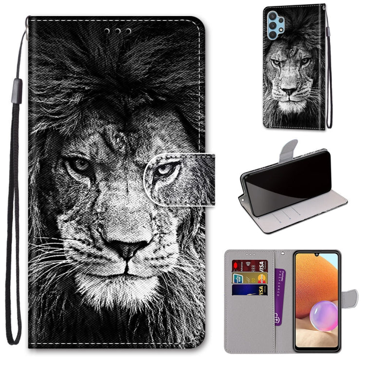 Coloured Drawing Cross Texture Horizontal Flip PU Leather Case with Holder & Card Slots & Wallet & Lanyard, For Samsung Galaxy A32 4G / A32 Lite