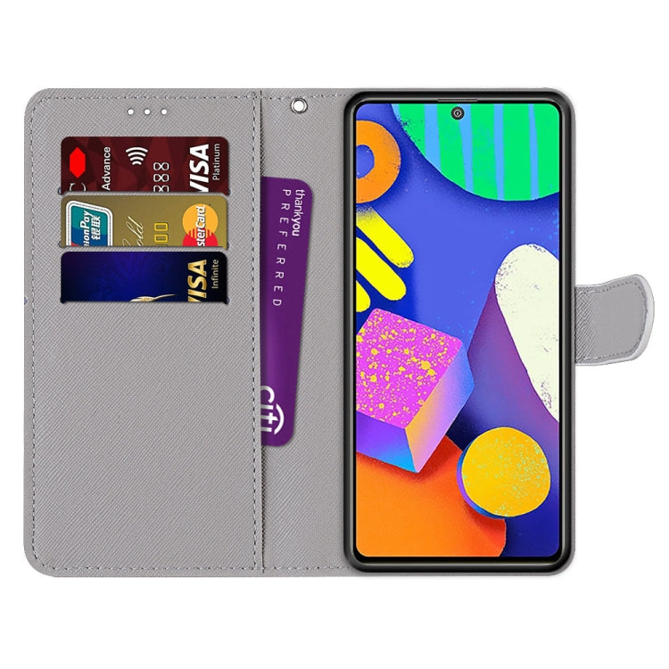 Coloured Drawing Cross Texture Horizontal Flip PU Leather Case with Holder & Card Slots & Wallet & Lanyard, For Samsung Galaxy F62 / M62