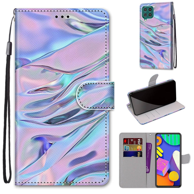 Coloured Drawing Cross Texture Horizontal Flip PU Leather Case with Holder & Card Slots & Wallet & Lanyard, For Samsung Galaxy F62 / M62