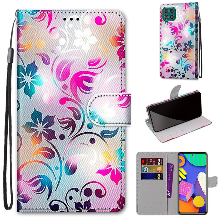 Coloured Drawing Cross Texture Horizontal Flip PU Leather Case with Holder & Card Slots & Wallet & Lanyard, For Samsung Galaxy F62 / M62