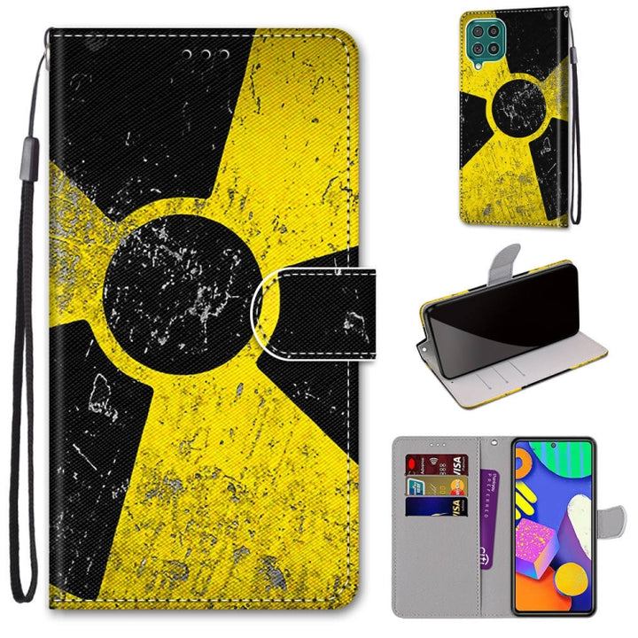 Coloured Drawing Cross Texture Horizontal Flip PU Leather Case with Holder & Card Slots & Wallet & Lanyard, For Samsung Galaxy F62 / M62