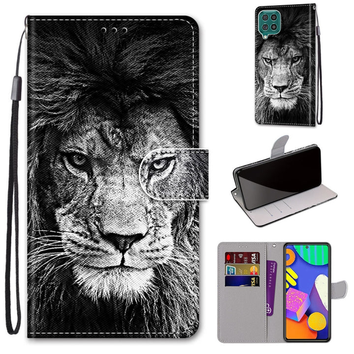 Coloured Drawing Cross Texture Horizontal Flip PU Leather Case with Holder & Card Slots & Wallet & Lanyard, For Samsung Galaxy F62 / M62