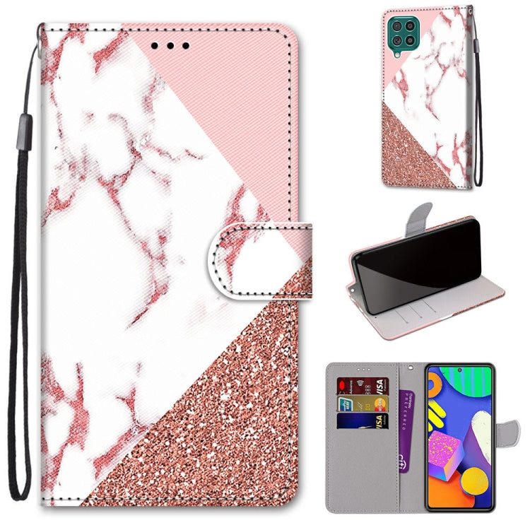 Coloured Drawing Cross Texture Horizontal Flip PU Leather Case with Holder & Card Slots & Wallet & Lanyard, For Samsung Galaxy F62 / M62