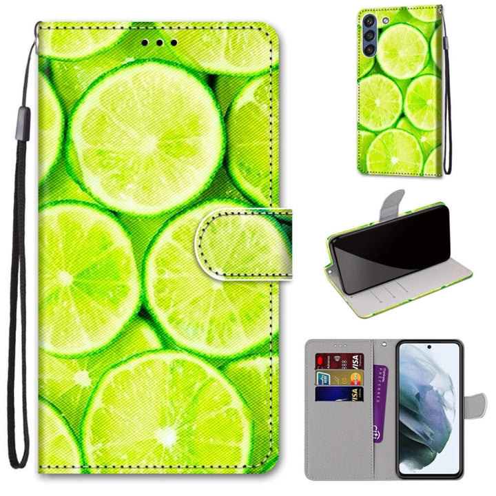 Coloured Drawing Cross Texture Horizontal Flip PU Leather Case with Holder & Card Slots & Wallet & Lanyard, For Samsung Galaxy S21 FE