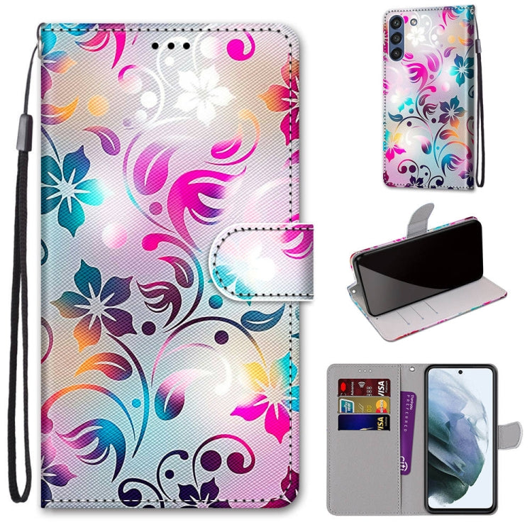 Coloured Drawing Cross Texture Horizontal Flip PU Leather Case with Holder & Card Slots & Wallet & Lanyard, For Samsung Galaxy S21 FE