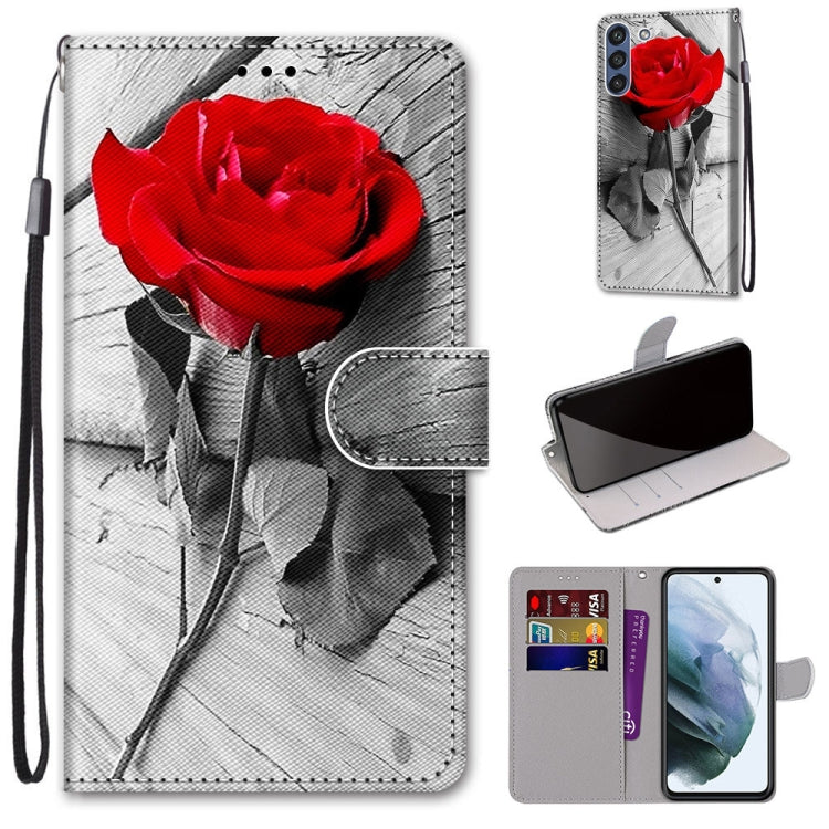 Coloured Drawing Cross Texture Horizontal Flip PU Leather Case with Holder & Card Slots & Wallet & Lanyard, For Samsung Galaxy S21 FE