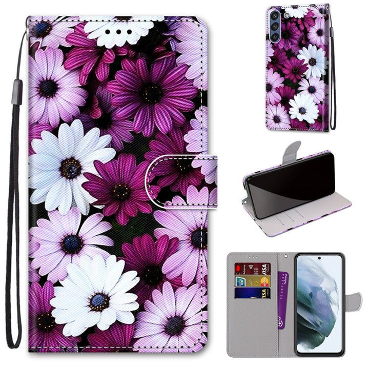 Coloured Drawing Cross Texture Horizontal Flip PU Leather Case with Holder & Card Slots & Wallet & Lanyard, For Samsung Galaxy S21 FE