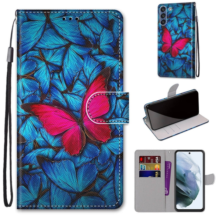 Coloured Drawing Cross Texture Horizontal Flip PU Leather Case with Holder & Card Slots & Wallet & Lanyard, For Samsung Galaxy S21 FE