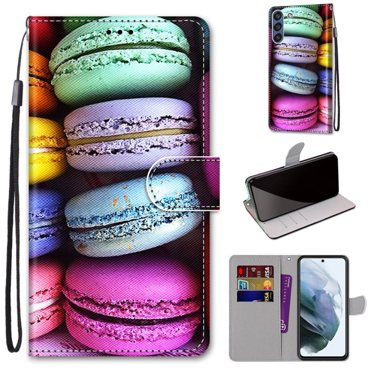 Coloured Drawing Cross Texture Horizontal Flip PU Leather Case with Holder & Card Slots & Wallet & Lanyard, For Samsung Galaxy S21 FE