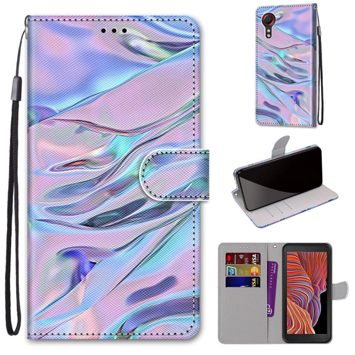 Coloured Drawing Cross Texture Horizontal Flip PU Leather Case with Holder & Card Slots & Wallet & Lanyard, For Samsung Galaxy Xcover 5, For OPPO Realme C15 / C12 / C25 / 7i (Global)/ Narzo 20 / 30A