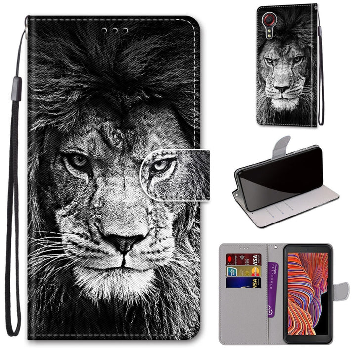 Coloured Drawing Cross Texture Horizontal Flip PU Leather Case with Holder & Card Slots & Wallet & Lanyard, For Samsung Galaxy Xcover 5, For OPPO Realme C15 / C12 / C25 / 7i (Global)/ Narzo 20 / 30A