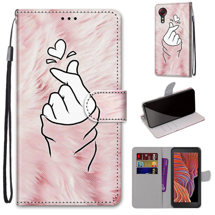 Coloured Drawing Cross Texture Horizontal Flip PU Leather Case with Holder & Card Slots & Wallet & Lanyard, For Samsung Galaxy Xcover 5, For OPPO Realme C15 / C12 / C25 / 7i (Global)/ Narzo 20 / 30A