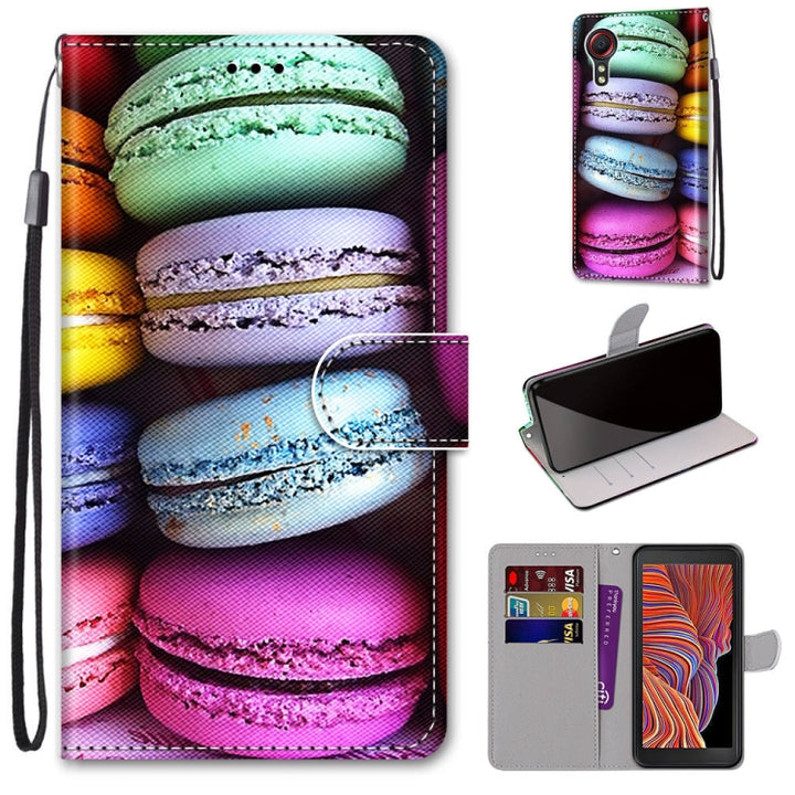 Coloured Drawing Cross Texture Horizontal Flip PU Leather Case with Holder & Card Slots & Wallet & Lanyard, For Samsung Galaxy Xcover 5, For OPPO Realme C15 / C12 / C25 / 7i (Global)/ Narzo 20 / 30A