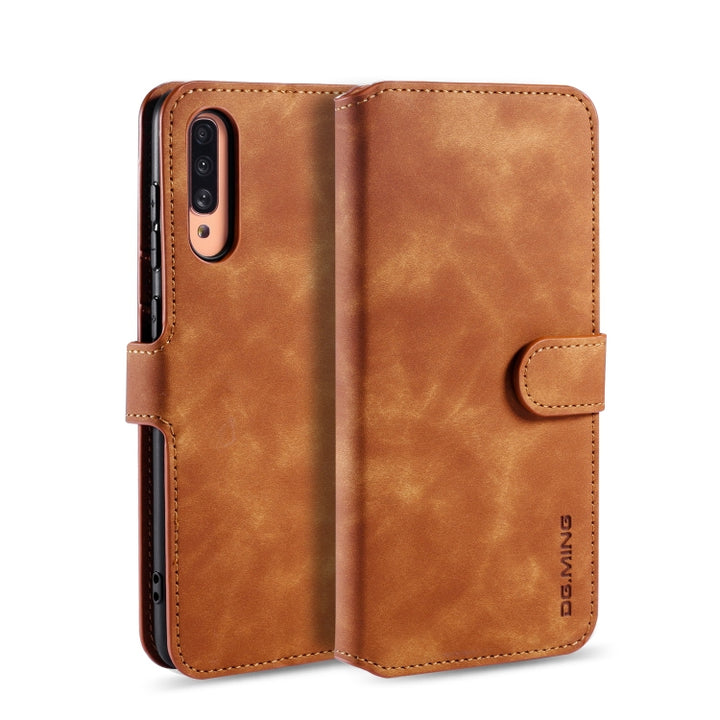 DG.MING Retro Oil Side Horizontal Flip Case with Holder & Card Slots & Wallet, For Huawei Mate 30 Pro, For Xiaomi Redmi 8A, For Galaxy A70s, For OnePlus 7T