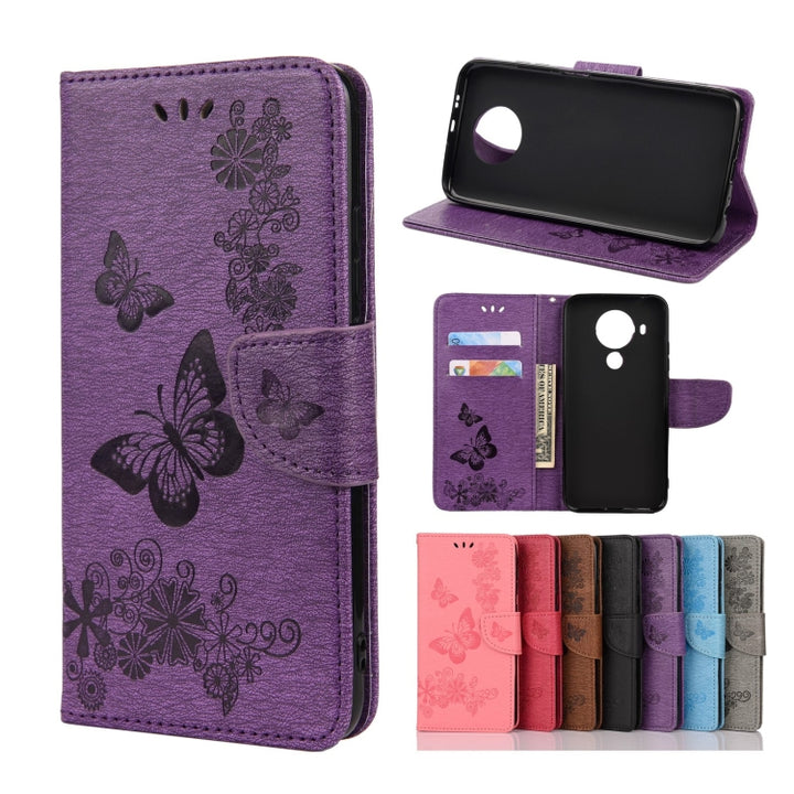 Butterflies Embossing Horizontal Flip Leather Case with Holder & Card Slots & Wallet, For Motorola Moto G30, For Nokia 5.4, For Xiaomi Redmi Note 10 Pro, For Xiaomi Redmi Note 10 5G